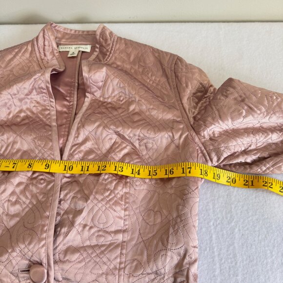BANANA REPUBLIC Vintage Pink Quilted Silk Jacket - Picture 8 of 9